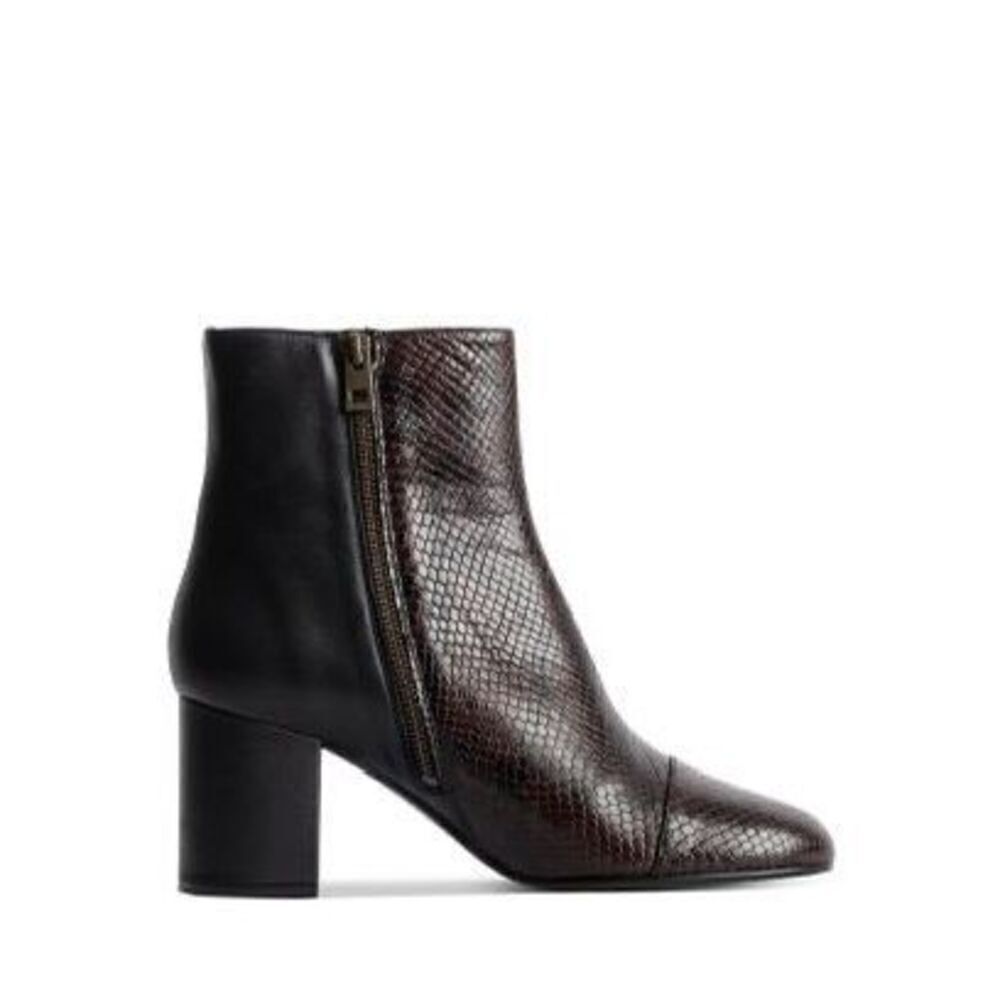 Zadig & Voltaire Women's Black Lena Mid Heel Leather Ankle Boots Size 40 NWOT